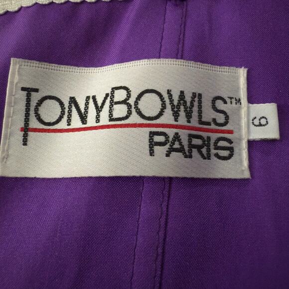 TONY BOWLS Paris Purple Jeweled Formal Prom Gown 114713 Size 6 - Picture 5 of 5